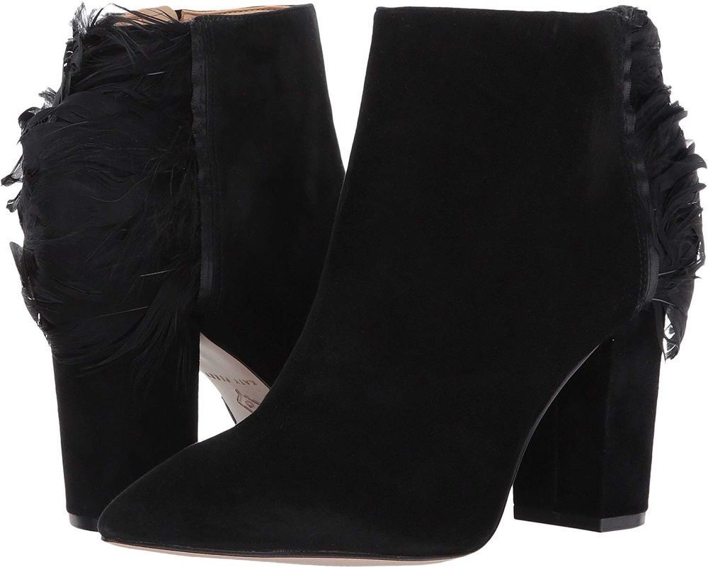 Katy Perry Oiseau black suade Feather Bootie
